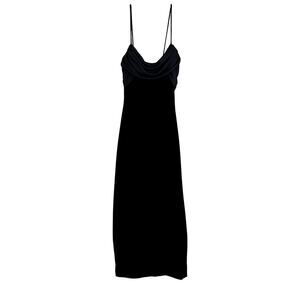 Vintage Tower Maxi Dress‎ Womens S Black Velvet Cowl Neck Fairy Gothcore